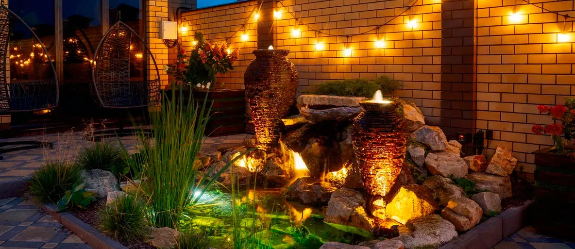 Фонтан с водопадом - вид 3